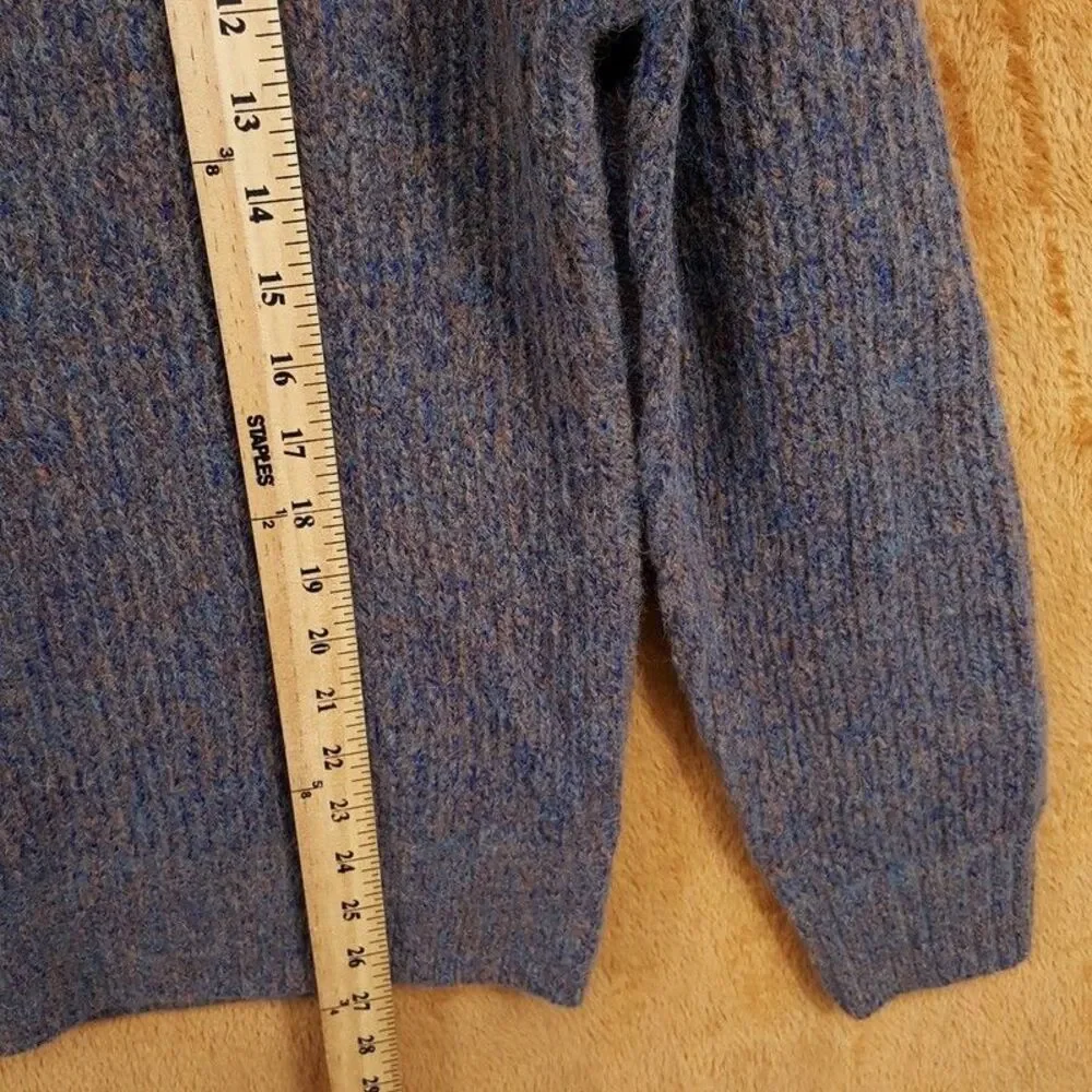 VINCE Sweater Mens Small Brown Blue Pullover Merino Wool Alpaca MOULINE $425